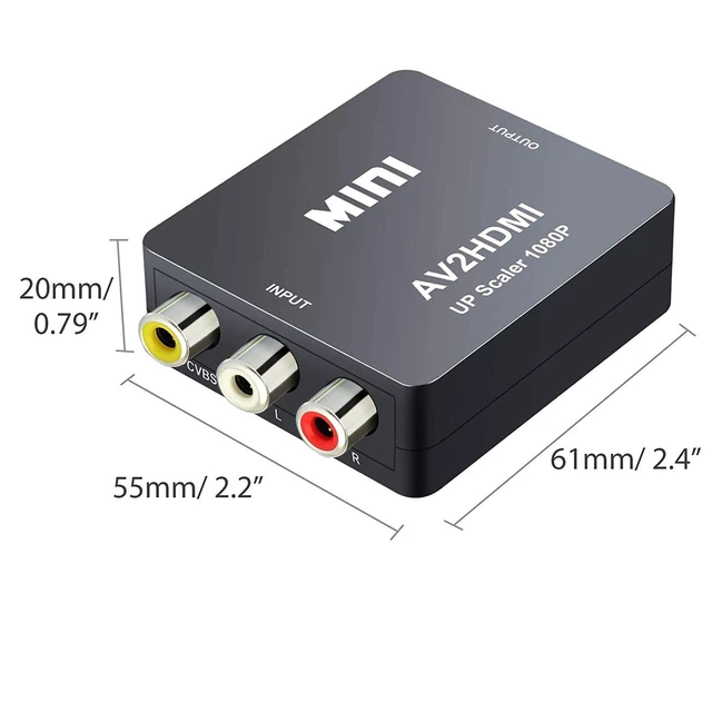 Alt view image 2 of 7 - RCA to HDMI Converter AV Composite Video Audio Adapter CVBS Analog Signal Converter with 720P/1080p 60Hz Output for DVD VHS VCR Camera Game Console to HDTV Monitor or Projector Black
