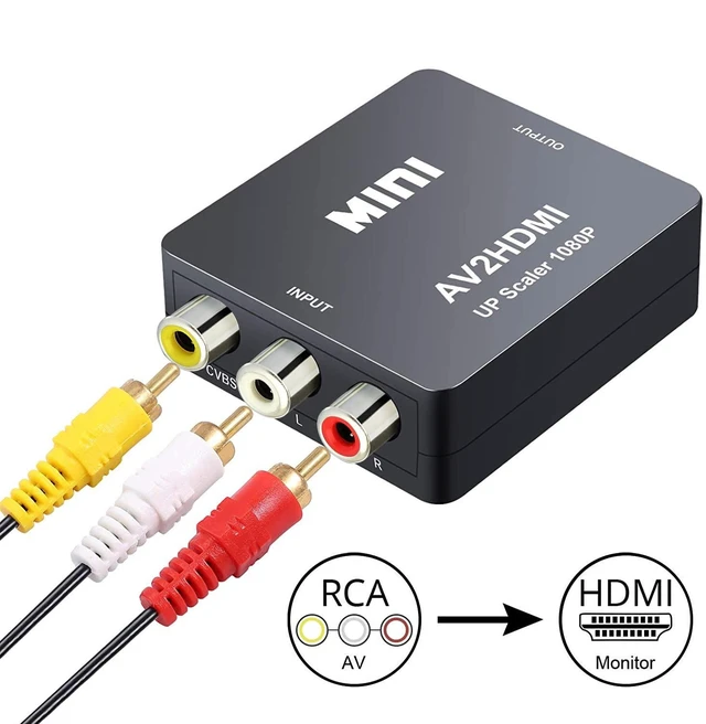 Alt view image 3 of 7 - RCA to HDMI Converter AV Composite Video Audio Adapter CVBS Analog Signal Converter with 720P/1080p 60Hz Output for DVD VHS VCR Camera Game Console to HDTV Monitor or Projector Black