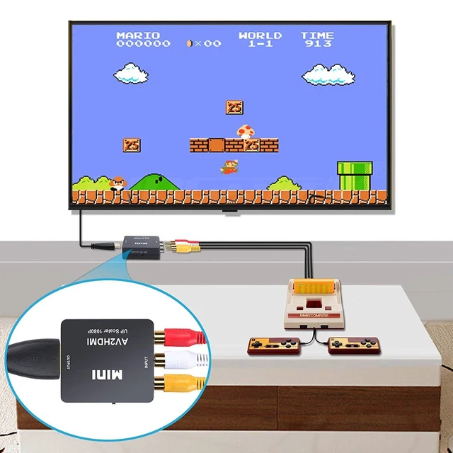 Alt view image 6 of 7 - RCA to HDMI Converter AV Composite Video Audio Adapter CVBS Analog Signal Converter with 720P/1080p 60Hz Output for DVD VHS VCR Camera Game Console to HDTV Monitor or Projector Black