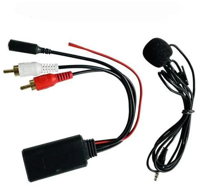 Main image of Bluetooth AUX Module for Car Audio 2 RCA Cable Adapter with Microphone 12V ABS for Radio Left and Right Audio Ports Plug In Connection 12V+ Red 12V- Black Power Leads 1 x Earphone Mic Black
