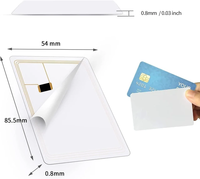 Alt view image 4 of 6 - 13.56MHz FM1108 1K RFID Access Control Cards MF Classic 1K ISO14443A PVC Contactless IC Cards 4-Byte UID Password Protected Printable Double-Sided ID Cards Credit Card Size White 20 Pack