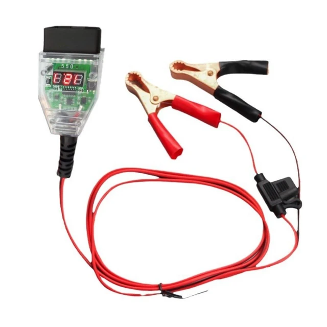 Alt view image 3 of 4 - OBD2 Car Memory Saver Cable 12V Battery Change Backup Adapter ECU Memory Protection Connector with Digital Voltage Display Quick Release Design 5A Fuse and Alligator Clips PC+PVC 135cm Wire