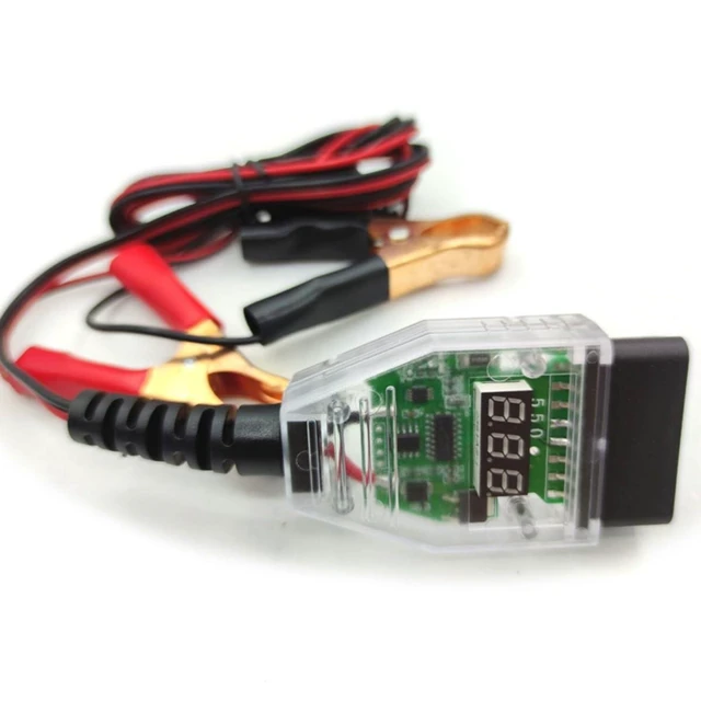 Alt view image 4 of 4 - OBD2 Car Memory Saver Cable 12V Battery Change Backup Adapter ECU Memory Protection Connector with Digital Voltage Display Quick Release Design 5A Fuse and Alligator Clips PC+PVC 135cm Wire