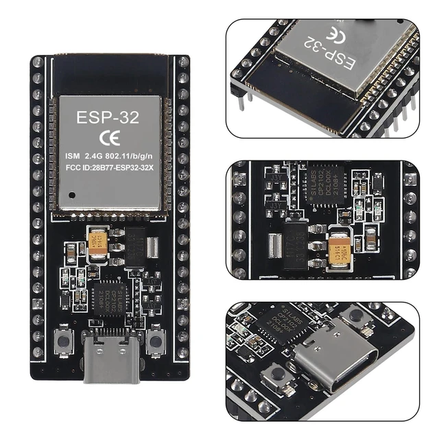 Alt view image 2 of 5 - ESP32 Type C 38Pin Narrow Development Board WiFi + Bluetooth ESP-32 ESP-32S ESP-WROOM-32 Microcontroller GPIO 1 into 2 Breakout Board with Terminal Screw 3 Set