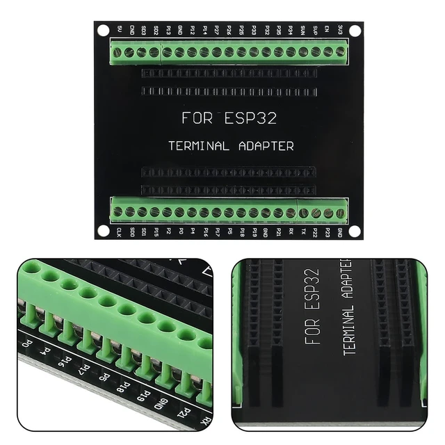 Alt view image 3 of 5 - ESP32 Type C 38Pin Narrow Development Board WiFi + Bluetooth ESP-32 ESP-32S ESP-WROOM-32 Microcontroller GPIO 1 into 2 Breakout Board with Terminal Screw 3 Set