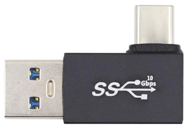 Main image of USB 3.0 Type-A Male to USB 3.1 Type-C Male 90 Degree Adapter 10Gbps Data Transfer Connector USB-A Host to USB-C Device Charge Adapter for Laptop Phone Tablet Mobile Hard Disk