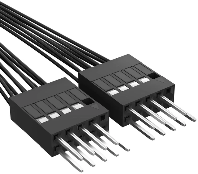 Alt view image 4 of 6 - 9 Pin Motherboard Front Panel Header Splitter Cable 1 Female to 2 Male PC Power Switch Reset LED Adapter F_PANEL Jumper Connector for ATX Micro-ATX Mini-ITX Desktop Motherboards