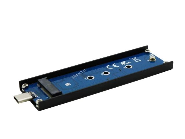 Alt view image 3 of 5 - M.2 M-Key NVME SSD Enclosure USB Type C Adapter USB 3.1 10Gbps External Drive Reader Writer PCIe Gen3 X2 10Gb/s Supports 22*30mm/22*42mm/22*60mm/22*80mm SSD For Samsung 960/970 EVO