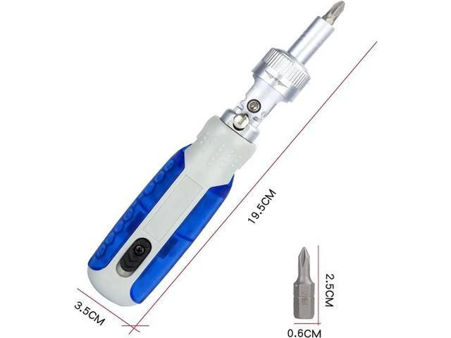 Alt view image 5 of 7 - 180° Rotating Magnetic Ratchet Screwdriver Set 14-in-1 Adjustable Angle Screwdriver with S2 Steel Bits Interchangeable Multi-Bit Repair Tool Kit for DIY Home Repair