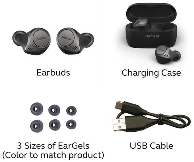 Alt view image 2 of 5 - Elite 75t True Wireless Earbuds with Charging Case Active Noise Cancellation 4-Microphone Call Technology Voice Assistant Enabled In-Ear Headphones Secure Fit Customizable Equalizer