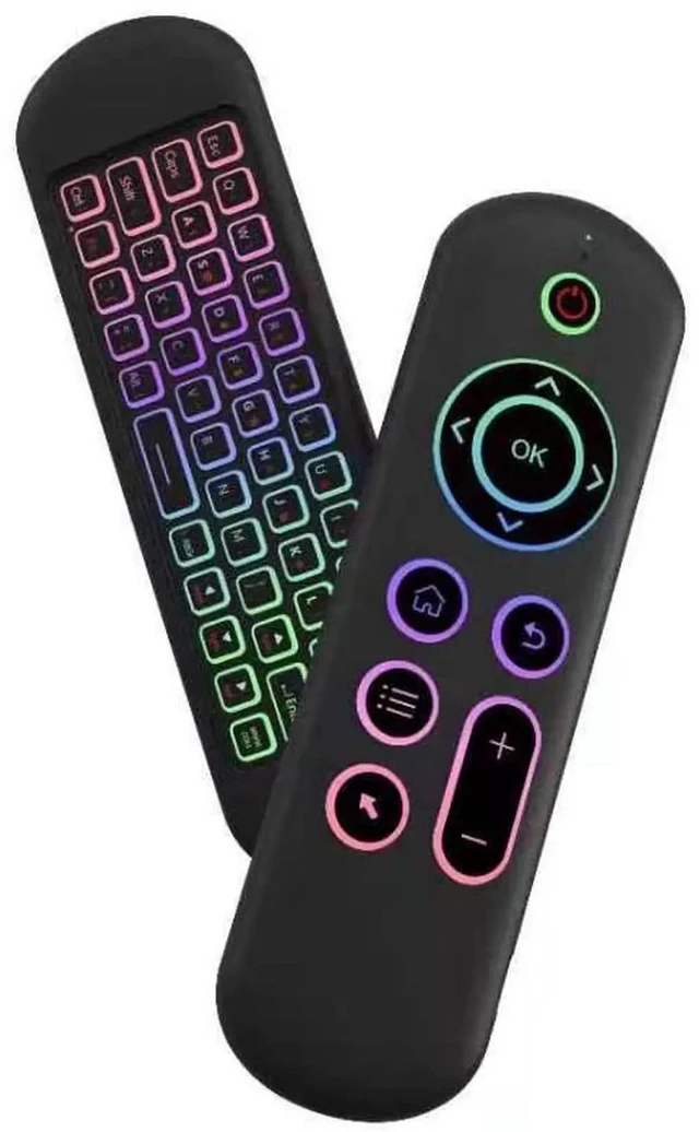 Main image of M5 Bluetooth 5.2 Wireless Air Mouse Remote Control 2.4G Wireless Keyboard with Gyroscope and 7 Color Backlight Compatible with Windows/Linux Devices Colorful