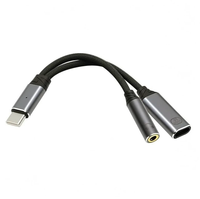 Main image of USB-C Male to 3.5mm Female Audio Adapter with DAC USB-C Headphone Jack and PD Charging Cable 16bit 48kHz PCM 100W Power Delivery Simultaneous Audio and Charging CTIA/OMIP Headset Support