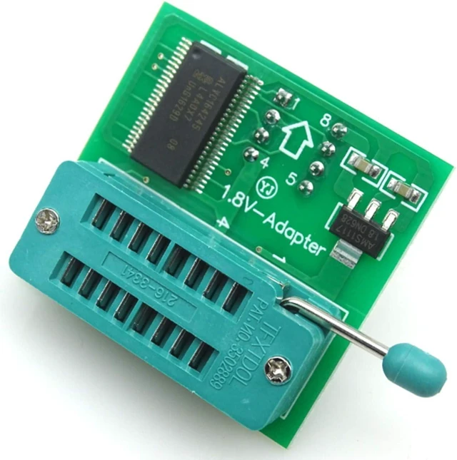 Alt view image 4 of 7 - CH341A USB Programmer EEPROM BIOS Programmer and SPI Flash Memory Writer with SOIC8 Clip 1.8V Adapter and SOIC8 Adapter for 24 25 Series Flash Chips USB In-Circuit EEPROM Programming Tool