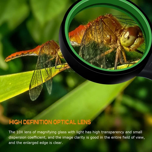 Alt view image 7 of 7 - 10X Magnifying Glass Handheld Reading Magnifier with Non-Scratch Glass Lens High Definition Optical Lens for Books Newspapers Papers and Hobby Observation Non-Slip Rubberized Handle
