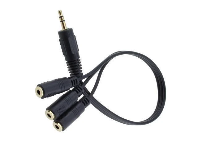 Alt view image 2 of 6 - 3.5mm TRRS Audio Splitter Cable 1M/3F Male to 3 x 3.5mm Female Stereo Jacks 1 Input 3 Output AUX Distributor Gold Plated Connectors for Headphones 2pcs 1FT