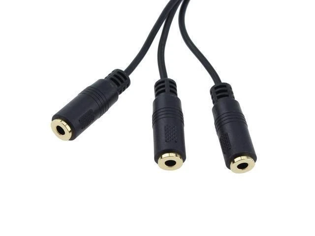 Alt view image 4 of 6 - 3.5mm TRRS Audio Splitter Cable 1M/3F Male to 3 x 3.5mm Female Stereo Jacks 1 Input 3 Output AUX Distributor Gold Plated Connectors for Headphones 2pcs 1FT