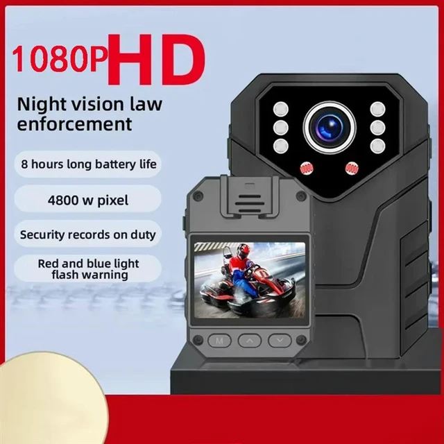 Alt view image 3 of 3 - Mini Body Camera Full HD 1080P Video Recorder with 2 Inch IPS Touch Screen Night Vision Camera for Security Guard and Police Video Recording Police Cam