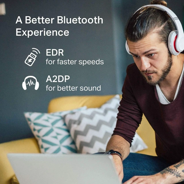 Alt view image 2 of 4 - BT6.1 Bluetooth Adapter Mini USB Bluetooth 6.1 Receiver Transmitter Audio Data Dongle for PC Desktop Laptop Plug-and-Play 3 Mbps 33 ft/10 m Range Compatible with Windows 11/10/8.1/7