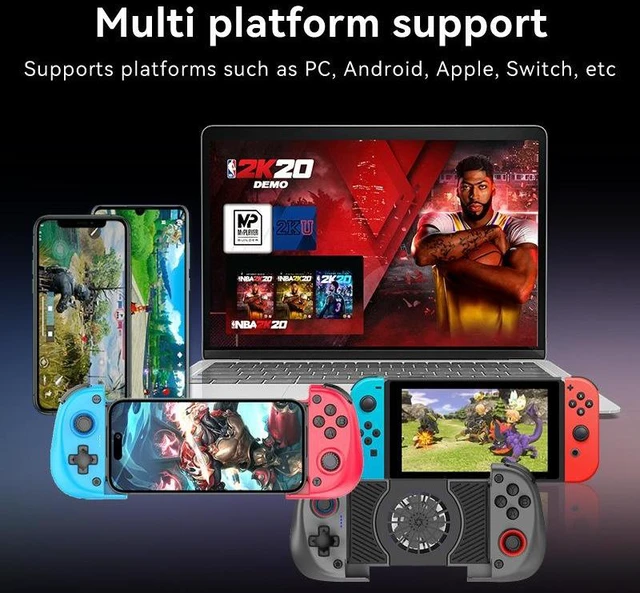 Alt view image 3 of 5 - X3 Telescopic Phone Gaming Controller Hall Effect Joystick & Trigger Gamepad Built-In Cooling Fan Bluetooth 5.2 Low-Latency Connection 20H Battery For PC/Switch/Android/iOS