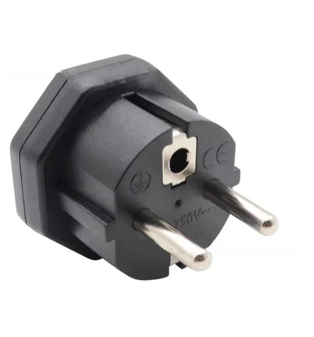 Alt view image 5 of 6 - CEE7/7 Schuko to NEMA 5-15R Plug Adapter European 3-Prong Male to US/Canada 3-Prong Female Socket 16A 250V Power Converter CE ROHS Certified Travel Electrical Adapter for France Germany 2 Pack Black