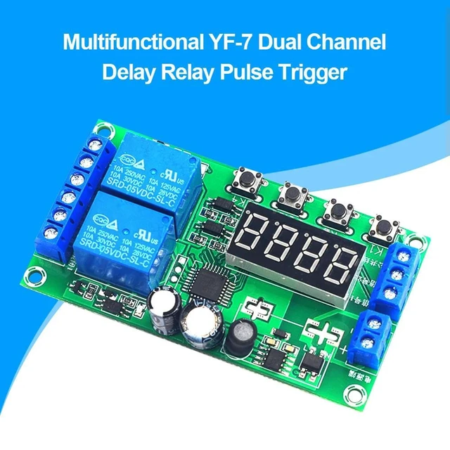 Alt view image 3 of 4 - YF-7 2-Channel Delay Relay Board Pulse Trigger Timer Module Cycle Timing Control 0.01s-999m Adjustable Delay Time Dual-Channel Relay Timing Controller