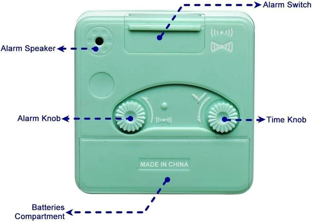 Alt view image 5 of 7 - Silent Analog Quartz Alarm Clock Battery Powered Travel Clock with Snooze and Manual Backlight Luminous Hands Quiet Sweep No Ticking Movement and Ascending Four Beep Alarm Aquamarine