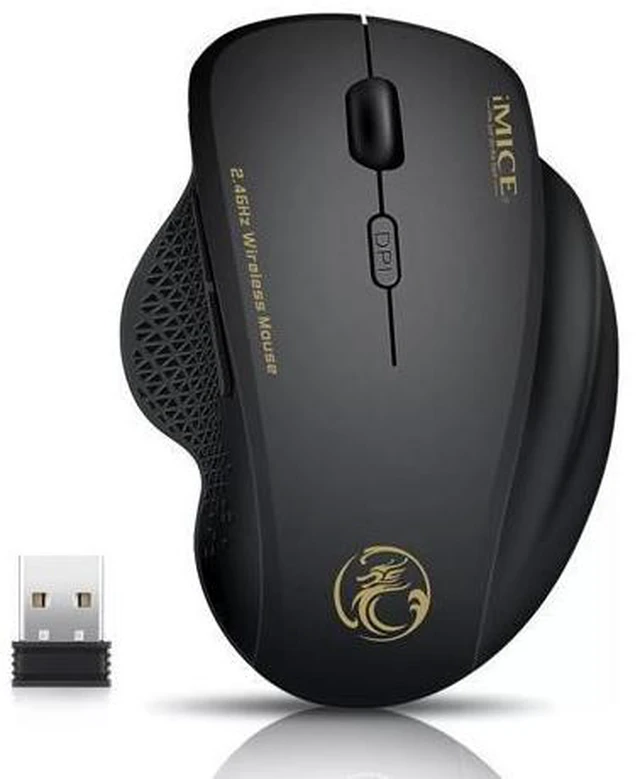 Main image of 2.4GHz Wireless Optical Mouse 6-Button PC Gaming Mouse with USB Receiver Adjustable 800/1200/1600 DPI Ergonomic Silent Computer Mouse Plug and Play for Laptop Compatible with Windows