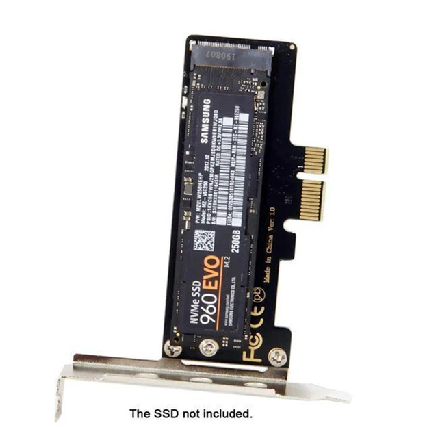 Alt view image 3 of 7 - M.2 NVMe to PCIe 3.0 x1 Adapter Card, M-Key SSD to PCI Express x1 Expansion Card with Low Profile Bracket, Supports NVMe/AHCI SSDs (Not for SATA M.2)