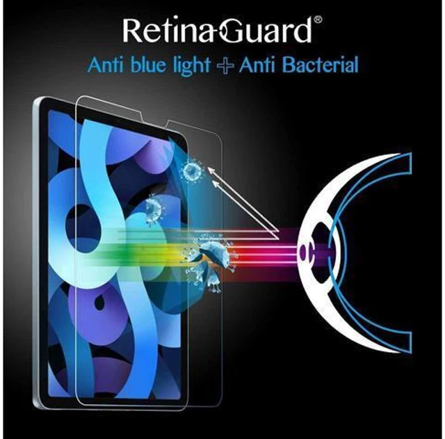 Alt view image 6 of 7 - Tempered Glass Screen Protector 9H 0.33mm Blue Light Blocking Compatible with iPad Air 10.9 Inch 4th 5th Gen iPad Pro 11 Inch 1st 2nd 3rd Gen Pencil Compatible Case Friendly 2 Pack