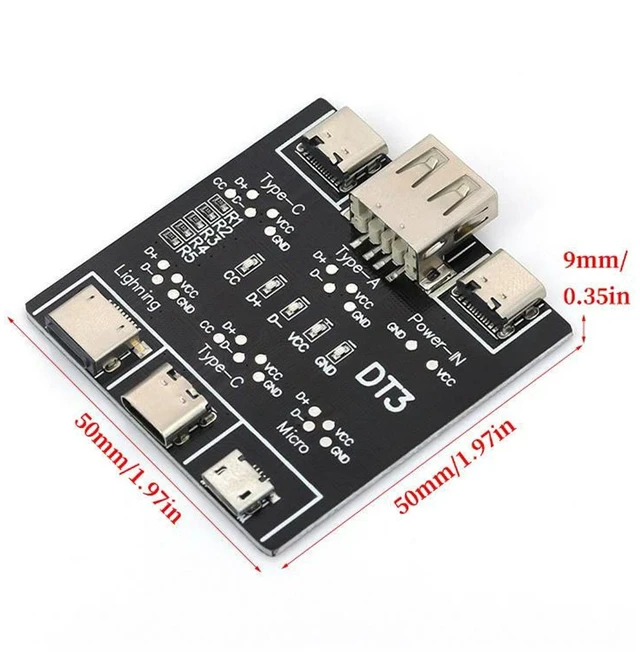 Alt view image 2 of 3 - DT3 USB C Type C Micro USB Lightning Cable Tester Board USB Data Cable Detection Tool and Charging Cable Detector Fast Quick Charging Test Device for iOS and Android Devices
