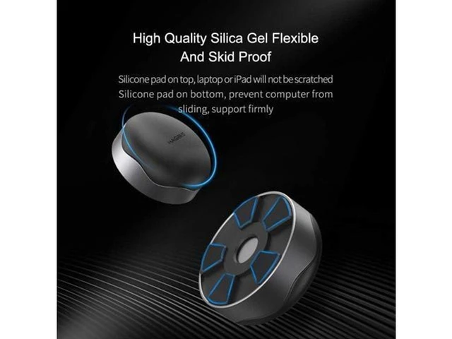 Alt view image 5 of 7 - Magnetic Laptop Cooling Pad Ergonomic Stand Ball Small Invisible Portable Cooler Foot Heat Dissipation Riser Bracket Holder Anti Slip Silicone Airflow Base for Notebook Tablet PC Computer Setup