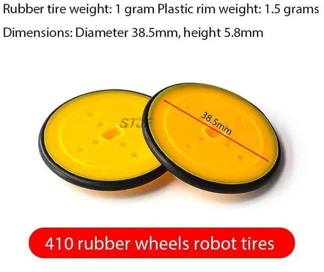Alt view image 2 of 3 - 410 Rubber Wheels and Robot Tires for TT Motor Robot Car Platforms Electronic Design Toys 10 PCS