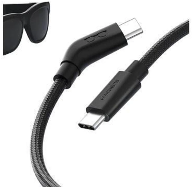 Main image of USB-C 10Gbps 4K60Hz 240W Charging Data Cable Ultra-Slim Flexible Power Supply Cable with Wedge Joint and E-Marker PD 3.1 Fast Charging Cable for AR Smart Glasses 4.9ft