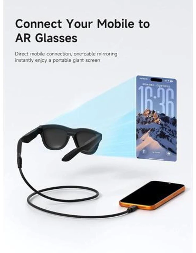Alt view image 4 of 7 - USB-C 10Gbps 4K60Hz 240W Charging Data Cable Ultra-Slim Flexible Power Supply Cable with Wedge Joint and E-Marker PD 3.1 Fast Charging Cable for AR Smart Glasses 4.9ft