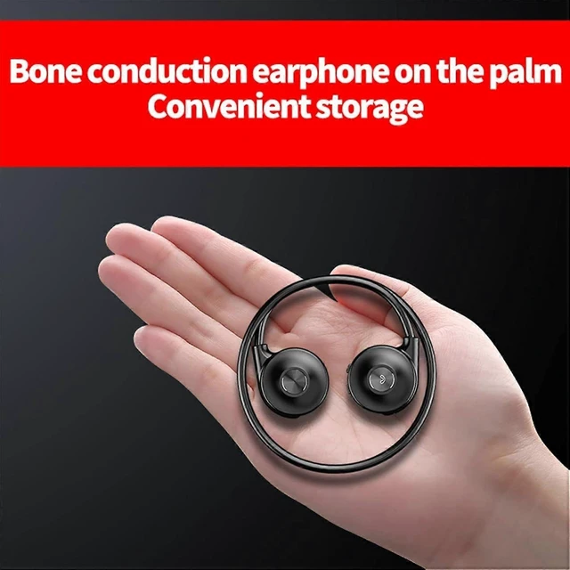 Alt view image 3 of 5 - Open-Ear Bone Conduction Headphones Bluetooth 5.3 IPX6 Waterproof Wireless Sports Headset 30H Playback Noise Reduction Calls for Running Cycling Work Black
