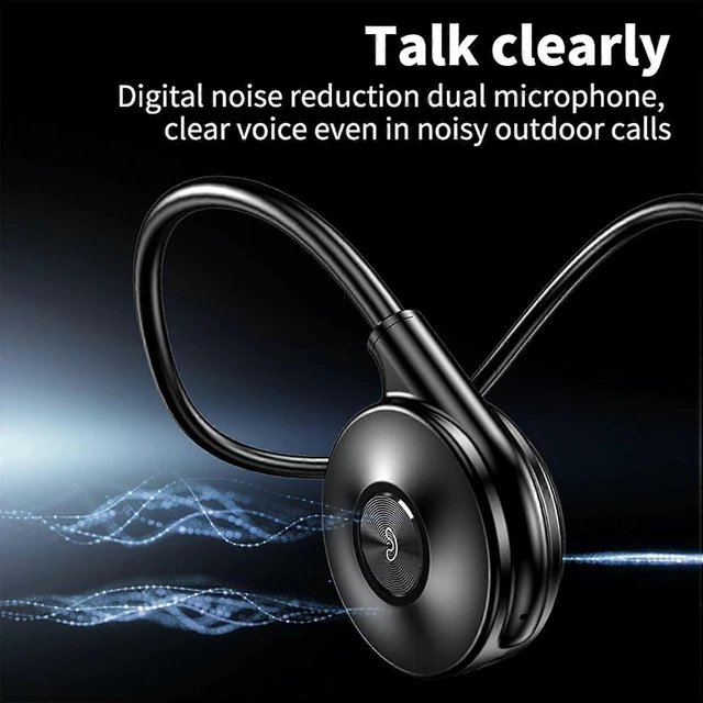 Alt view image 5 of 5 - Open-Ear Bone Conduction Headphones Bluetooth 5.3 IPX6 Waterproof Wireless Sports Headset 30H Playback Noise Reduction Calls for Running Cycling Work Black
