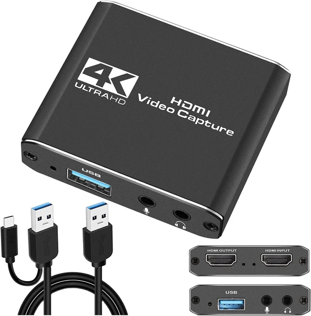 Main image of HDMI Video Capture Card 1080P 60FPS USB 2.0 Audio Capture Device with 4K@60FPS Input and 4K@30FPS Loop-Out 3.5mm Mic Input and Audio Output for Live Streaming Gaming Broadcast and Video Recording