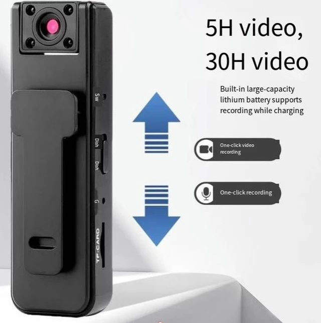 Alt view image 4 of 7 - Body Worn Camera 1080P HD Video Recorder with Audio Recording Night Vision Sports Camera 500mAh Battery 128GB Storage Back Clip for Hands-Free Evidence Recording