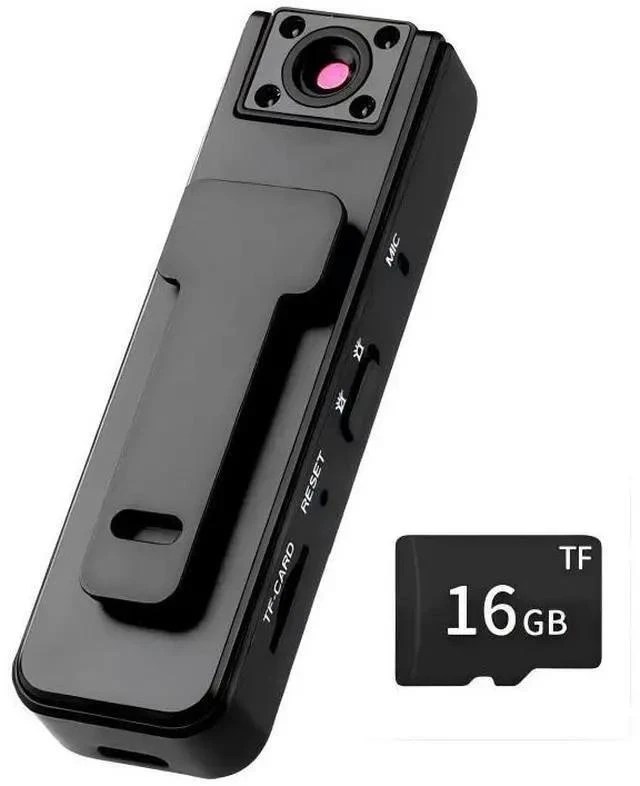 Alt view image 6 of 7 - Body Worn Camera 1080P HD Video Recorder with Audio Recording Night Vision Sports Camera 500mAh Battery 128GB Storage Back Clip for Hands-Free Evidence Recording