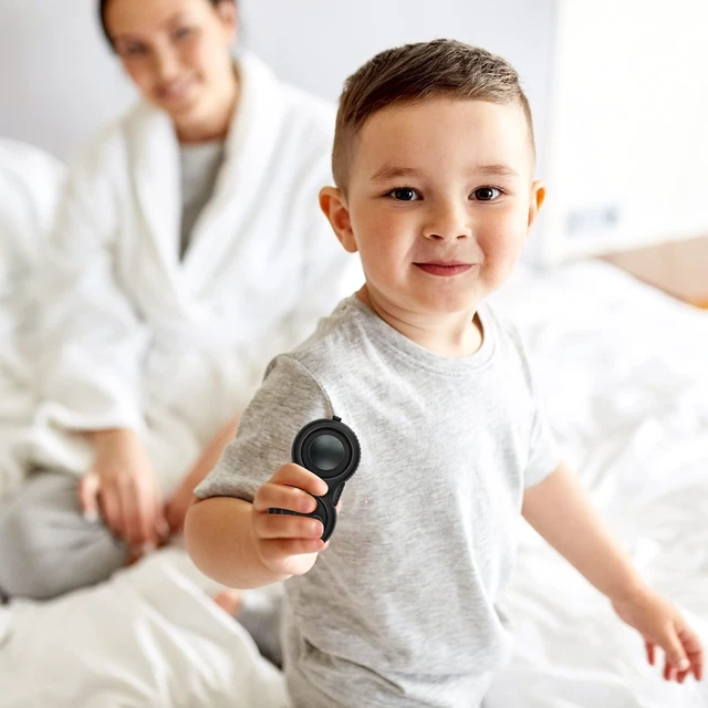 Alt view image 2 of 7 - Rubberized Fidget Toy Game Classical Controller Concentration Toy with 8 Fidget Functions Clickable Keys Gear Roller Spinnable Dial Spring-Loaded Slide and Lanyard for Stress Relief and Anxiety