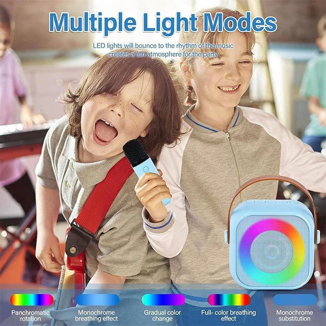 Alt view image 4 of 6 - K29 Portable Karaoke Microphone Speaker 2-in-1 Wireless Bluetooth 5.3 Singing Machine with 5W Speaker 1200mAh Rechargeable Battery Type-C Charging 5 Sound Effects for Home KTV Parties