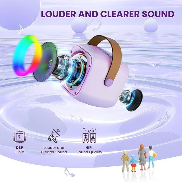 Alt view image 5 of 6 - K29 Portable Karaoke Microphone Speaker 2-in-1 Wireless Bluetooth 5.3 Singing Machine with 5W Speaker 1200mAh Rechargeable Battery Type-C Charging 5 Sound Effects for Home KTV Parties