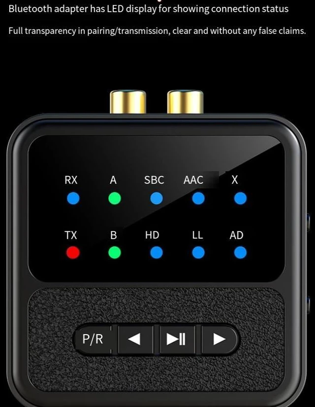 Alt view image 3 of 7 - Bluetooth 5.4 AptX Audio Receiver Transmitter 2-in-1 AUX/RCA Wireless Adapter with 3.5mm Interface One-to-Two Connection Bluetooth Reception and Transmission 50H Battery