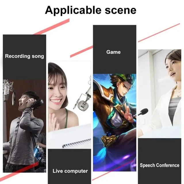 Alt view image 4 of 5 - V8 External USB Sound Card Headset Microphone Audio Interface for Live Broadcast Recording 112 Electric Sounds 18 Sound Effects 6 Effect Modes Bluetooth Mobile Phone Computer PC