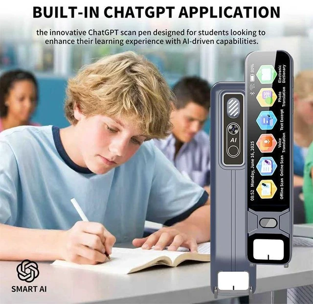 Alt view image 3 of 6 - S08 AI Voice Translator Pen 134-Language Translation Device with ChatGPT Integration Offline Text and Speech Translation 22-Language Transcription HD Recording for Learning and Travel