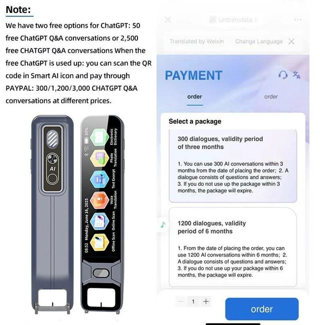 Alt view image 6 of 6 - S08 AI Voice Translator Pen 134-Language Translation Device with ChatGPT Integration Offline Text and Speech Translation 22-Language Transcription HD Recording for Learning and Travel