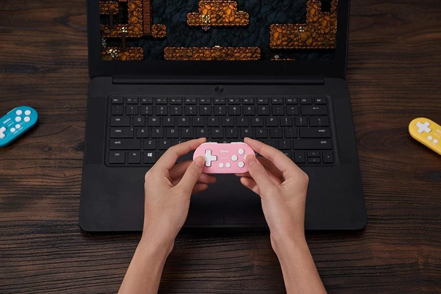 Alt view image 7 of 7 - 8Bitdo Zero 2 Bluetooth Gamepad Controller Keychain-Sized Mini Controller for 2D Games Upgradeable Firmware 73x36.5x14.7mm 20.7G For Switch Windows Android macOS & Raspberry Pi Pink Edition