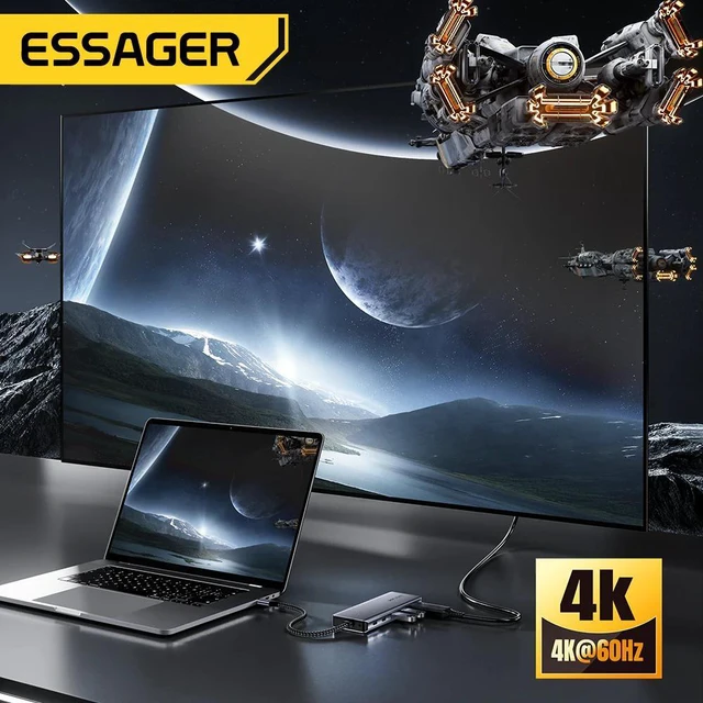 Alt view image 4 of 7 - USB-C Hub with Removable M.2 SSD Enclosure 6/7-in-1 Multiport Adapter NVMe Storage Expansion PD100W Fast Charging USB 3.2 10Gbps Transfer HDMI 4K Type-C Adapter For MacBook Pro/Air PC Laptops