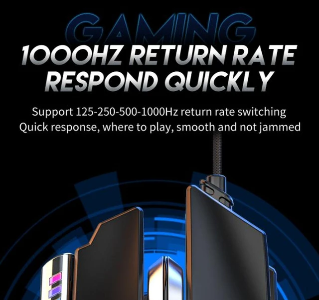 Alt view image 4 of 5 - M7 Gaming Mouse Wired RGB Computer Mouse with 6 Programmable Buttons 1000Hz Polling Rate 12800 DPI Macro Support Mechanical Switches Ergonomic Design for PC Office & Gaming
