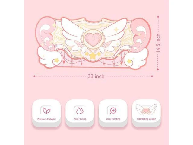 Alt view image 2 of 7 - Large Gaming Mouse Pad Non-Slip Rubber Desk Mat Waterproof Keyboard and Mouse Pad with Super Dense Cloth Soft Fabric Stitched Edges and Anti-Slip Rubber Back for Gaming or Home Office Kawaii Pink